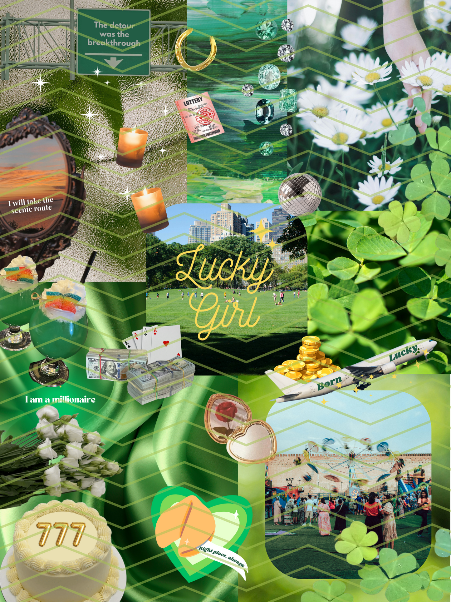 Lucky Girl Green Vision Board