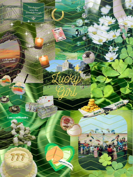 Lucky Girl Green Vision Board